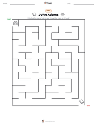 John Adams printable worksheet preview