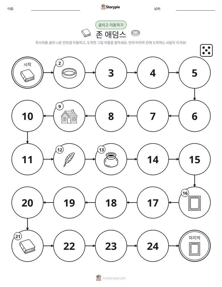 주사위 굴리고 이동하기 게임