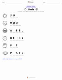 Circle printable worksheet preview