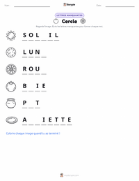 Aperçu de la feuille de travail imprimable Cercle