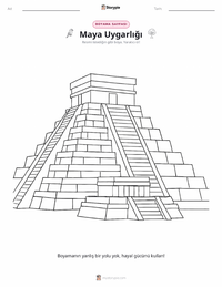 Maya Uygarlığı yazdırılabilir çalışma sayfası önizlemesi