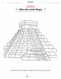 Trang tô màu Văn minh Maya cho trẻ em