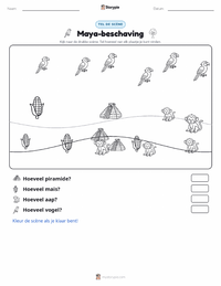 Mayabeschaving afdrukbare werkblad voorbeeld