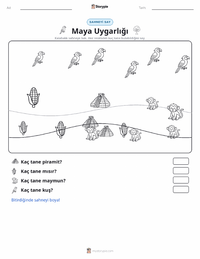 Maya Uygarlığı yazdırılabilir çalışma sayfası önizlemesi