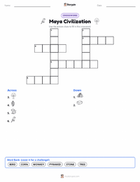 Maya Civilization printable worksheet preview