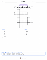 Maya Uygarlığı yazdırılabilir çalışma sayfası önizlemesi