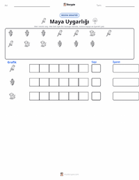 Maya Uygarlığı yazdırılabilir çalışma sayfası önizlemesi