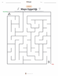 Maya Uygarlığı yazdırılabilir çalışma sayfası önizlemesi