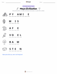 Maya-Zivilisation druckbare Arbeitsblatt Vorschau