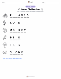 Maya Civilization printable worksheet preview
