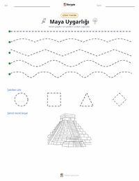 Maya Uygarlığı yazdırılabilir çalışma sayfası önizlemesi