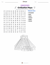 Aperçu de la feuille de travail imprimable Civilisation Maya