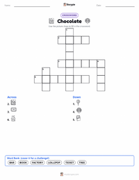 Chocolate printable worksheet preview