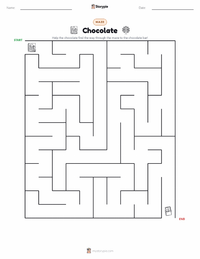 Chocolate printable worksheet preview