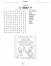 Prabaca lembar kerja cetak Charlie dan Pabrik Cokelat (novel)