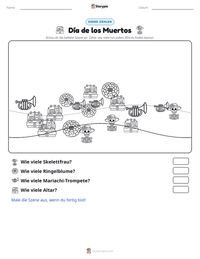 Día de los Muertos druckbare Arbeitsblatt Vorschau