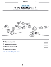Día de los Muertos printable worksheet preview