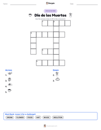 Día de los Muertos printable worksheet preview