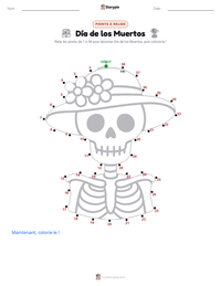 Aperçu de la feuille de travail imprimable Día de los Muertos