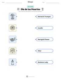 Día de los Muertos printable worksheet preview