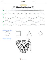 Día de los Muertos druckbare Arbeitsblatt Vorschau