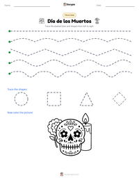 Día de los Muertos printable worksheet preview