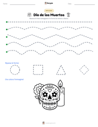 Anteprima della scheda stampabile di Día de los Muertos