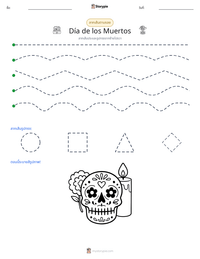Día de los Muertos ตัวอย่างแบบฝึกหัดที่พิมพ์ได้