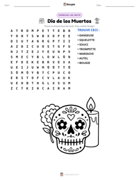 Aperçu de la feuille de travail imprimable Día de los Muertos