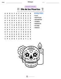 Podgląd drukowalnego arkusza ćwiczeń Día de los Muertos