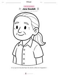 Page de coloriage Jane Goodall pour les enfants
