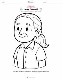 Jane Goodall kleurplaat voor kinderen