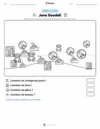 Aperçu de la feuille de travail imprimable Jane Goodall