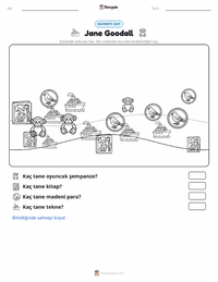 Jane Goodall yazdırılabilir çalışma sayfası önizlemesi