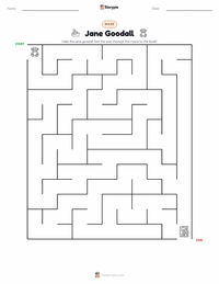 Jane Goodall printable worksheet preview