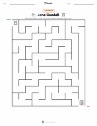 Aperçu de la feuille de travail imprimable Jane Goodall