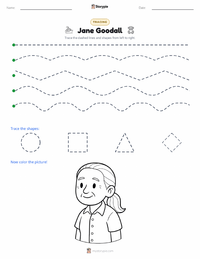 Jane Goodall printable worksheet preview