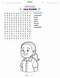 Aperçu de la feuille de travail imprimable Jane Goodall