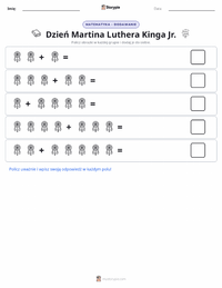 Podgląd drukowalnego arkusza ćwiczeń Dzień Martina Luthera Kinga Jr.
