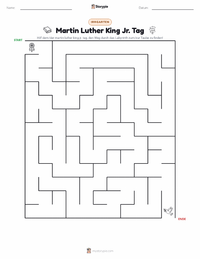 Martin-Luther-King-Jr.-Tag druckbare Arbeitsblatt Vorschau