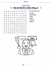 Vista previa de la hoja de trabajo imprimible de Día de Martin Luther King Jr.