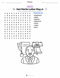 Prabaca lembar kerja cetak Hari Martin Luther King Jr.