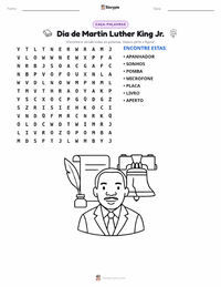Prévia da folha de atividades imprimível Dia de Martin Luther King Jr.