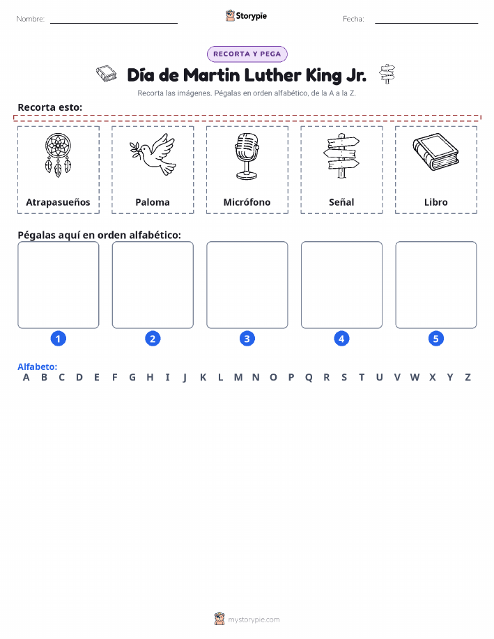 Cortar y Pegar el Alfabeto