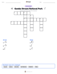 Gombe Stream National Park printable worksheet preview
