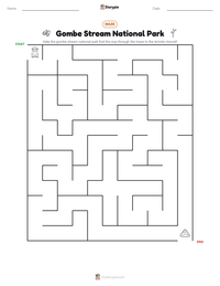 Gombe Stream National Park printable worksheet preview