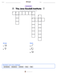 The Jane Goodall Institute printable worksheet preview