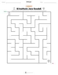 Vista previa de la hoja de trabajo imprimible de El Instituto Jane Goodall