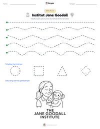 Prabaca lembar kerja cetak Institut Jane Goodall