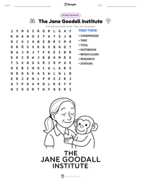 The Jane Goodall Institute printable worksheet preview